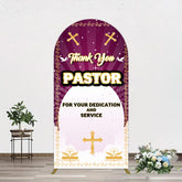 Lofaris Purple Sun Rays Cross Thank You Pastor Arch Backdrop
